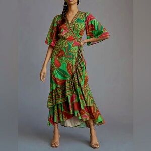 Farm x Anthropologie Wrap Maxi Dress